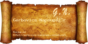 Gerbovics Napsugár névjegykártya